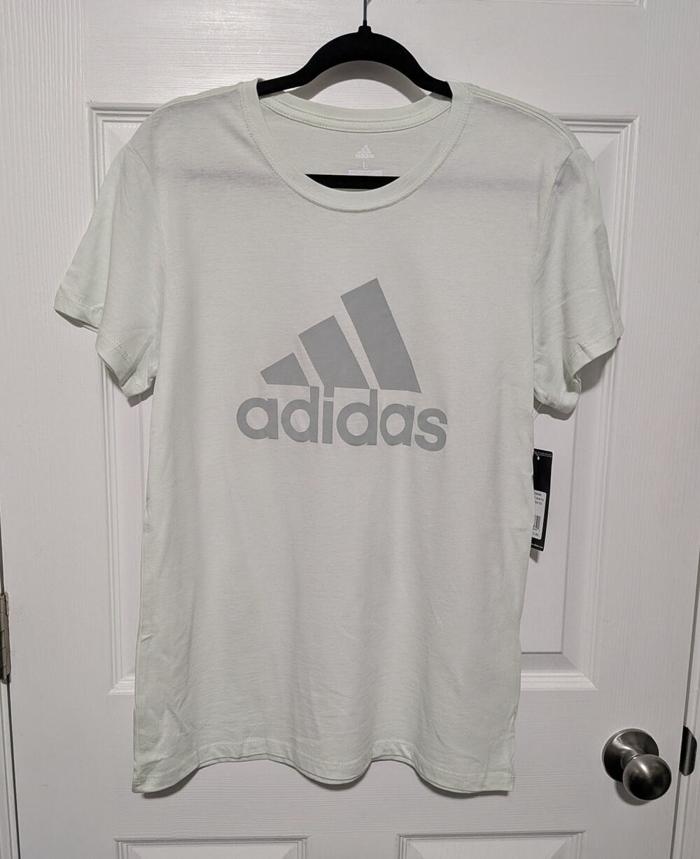 NWT Adidas Golf Graphic T-Shirt Women's Large - Crystal Jade Pale Mint Tee